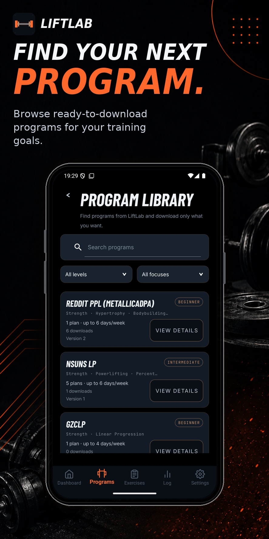 LiftLab downloadable lifting programs